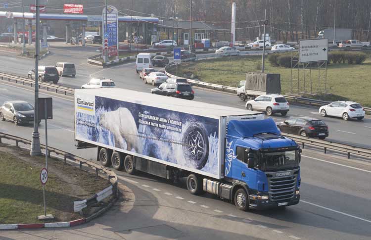 реклама на бортах грузового транспорта